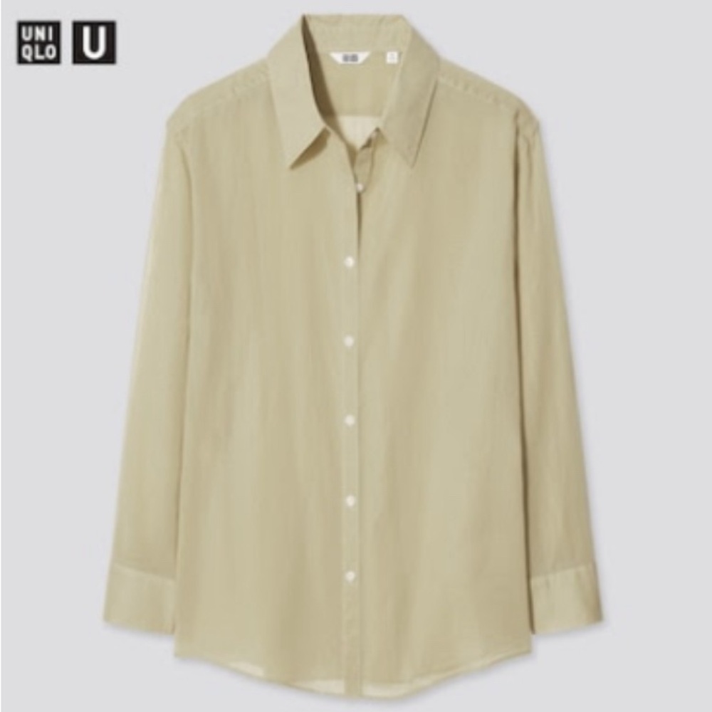 Uniqlo women U sheer long-sleeve shirt